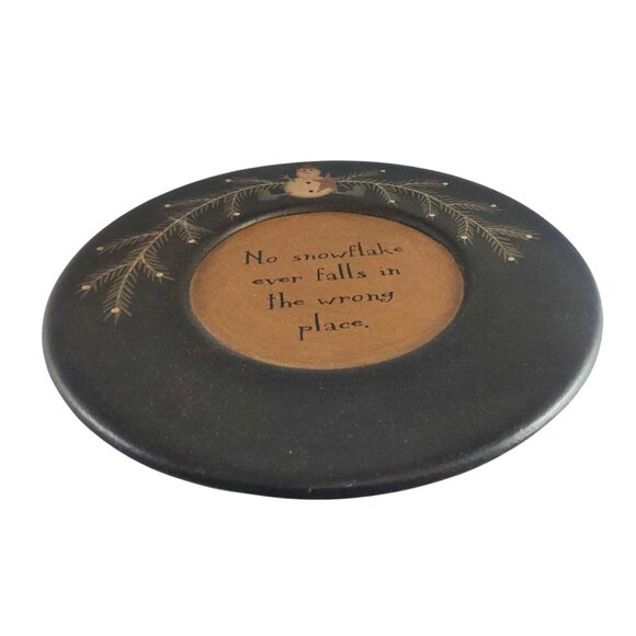 Barbara Lloyd Snowman & Quote "No Snowflake Ever Falls In The Wrong Place" Plate - Picture 3 of 9